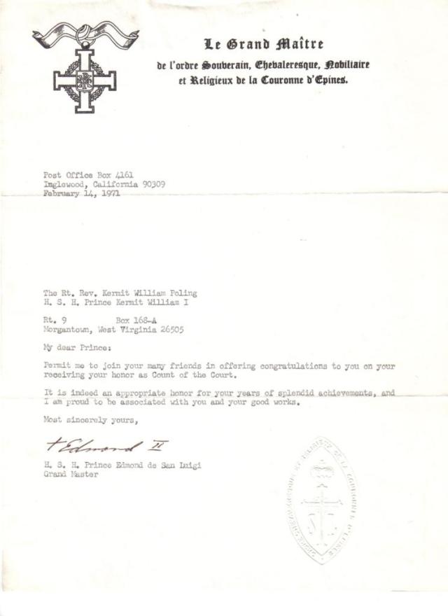 Edmond II to Kermit 14.2.71