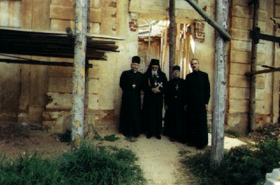 Patriarch Yuri and clergy at one of the churches in Belarus.