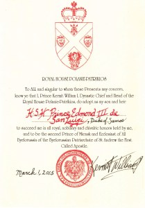 Prince Edmond succession document
